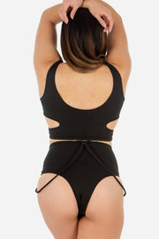 Mika Body Wear - briefs - lexie suspender bottoms #color_black