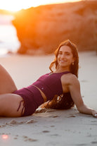 Mika Body Wear- Lynn Top - Yoga Crops #color_plum