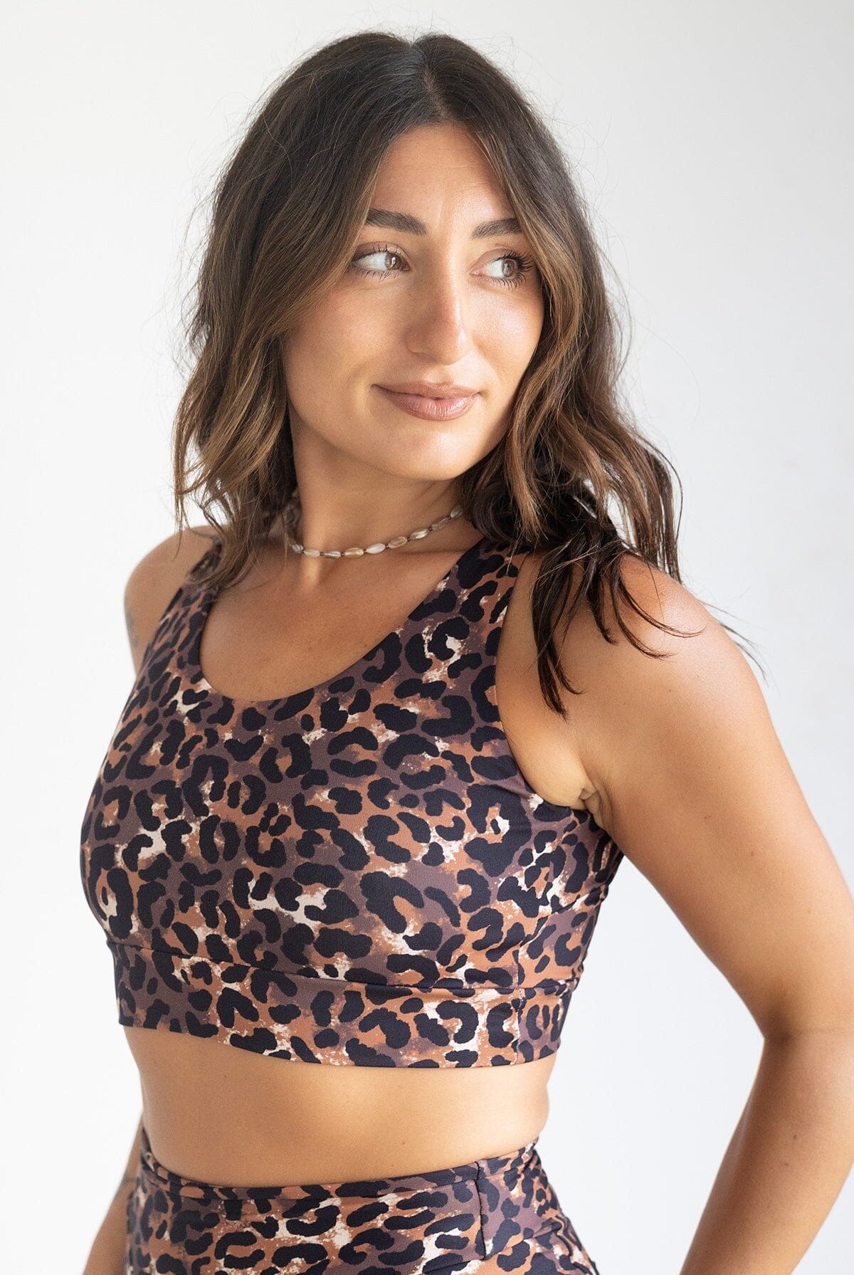 Mika Body Wear - Tops - Nova Bra – Convertible Hot Yoga Top, Sienna Leopard Print