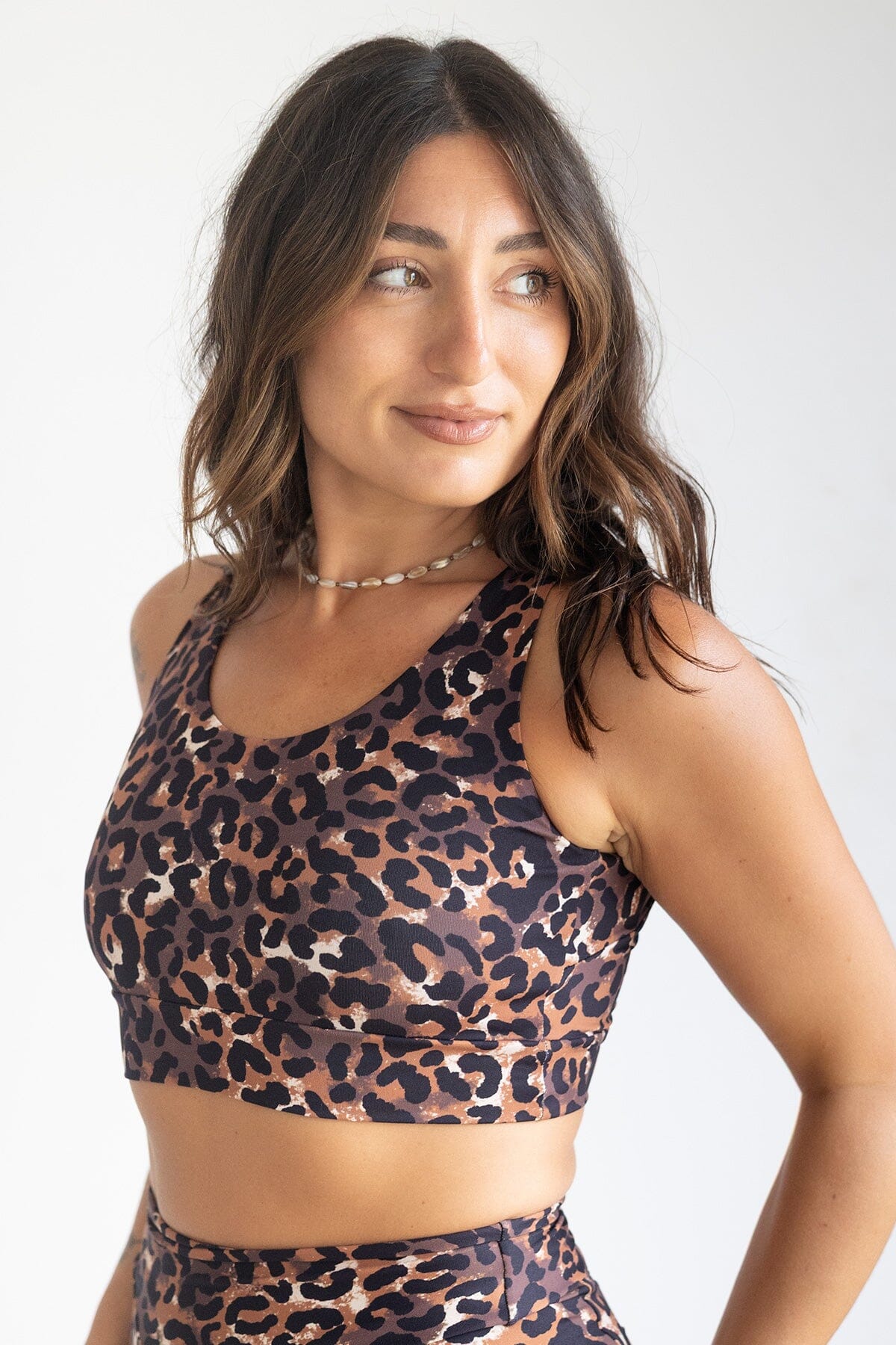 Mika Body Wear - Tops - Nova Bra – Convertible Hot Yoga Top, Sienna Leopard Print